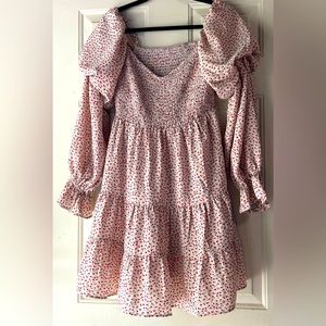 Medium cottage core romantic dreamy style puff sleeve mini floral dress medium